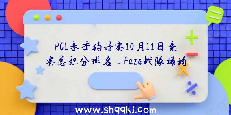 PGL春季约请赛10月11日竞赛总积分排名_Faze战队场均400多分