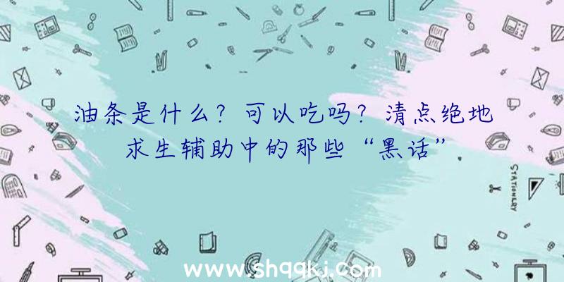 油条是什么？可以吃吗？清点绝地求生辅助中的那些“黑话”