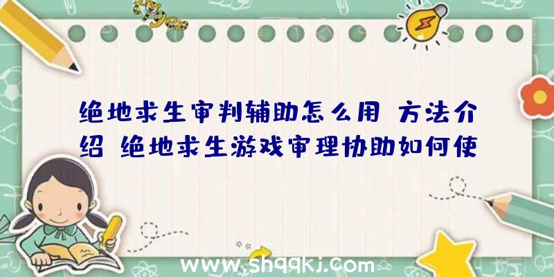 绝地求生审判辅助怎么用？方法介绍（绝地求生游戏审理协助如何使用？）