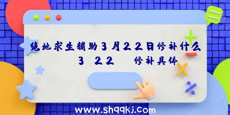 绝地求生辅助3月22日修补什么bug？3.22bug修补具体内容详