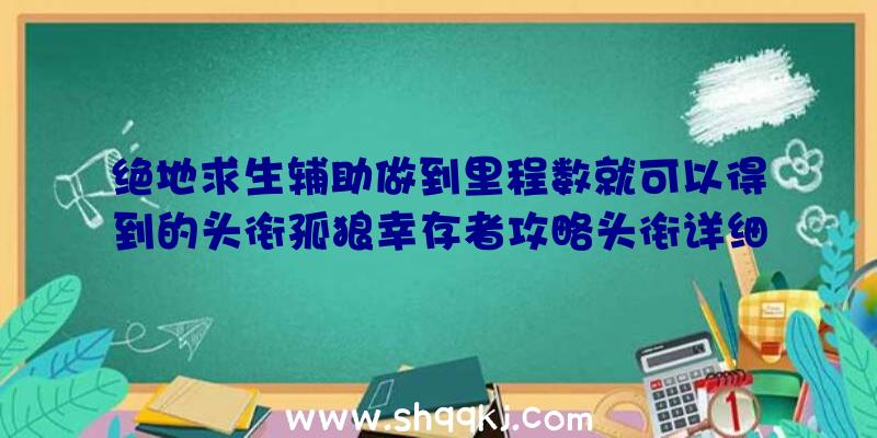 绝地求生辅助做到里程数就可以得到的头衔孤狼幸存者攻略头衔详细介绍