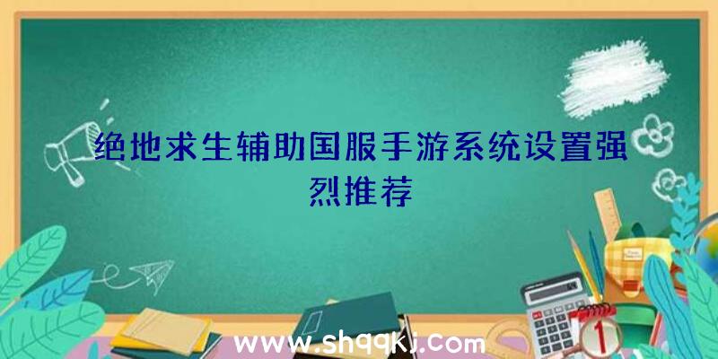 绝地求生辅助国服手游系统设置强烈推荐