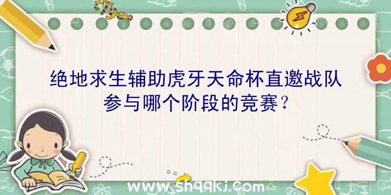 绝地求生辅助虎牙天命杯直邀战队参与哪个阶段的竞赛？