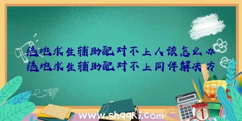 绝地求生辅助配对不上人该怎么办绝地求生辅助配对不上同伴解决方案