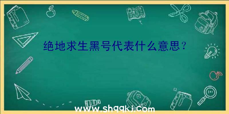 绝地求生黑号代表什么意思？