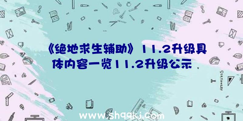 《绝地求生辅助》11.2升级具体内容一览11.2升级公示