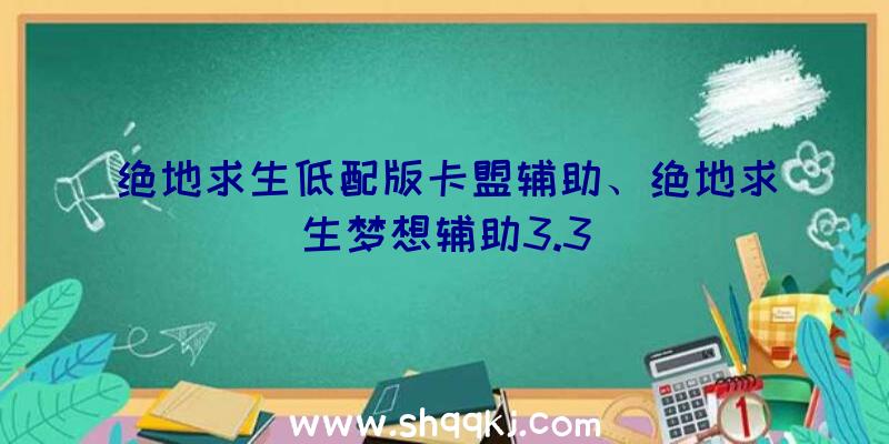 绝地求生低配版卡盟辅助、绝地求生梦想辅助3.3