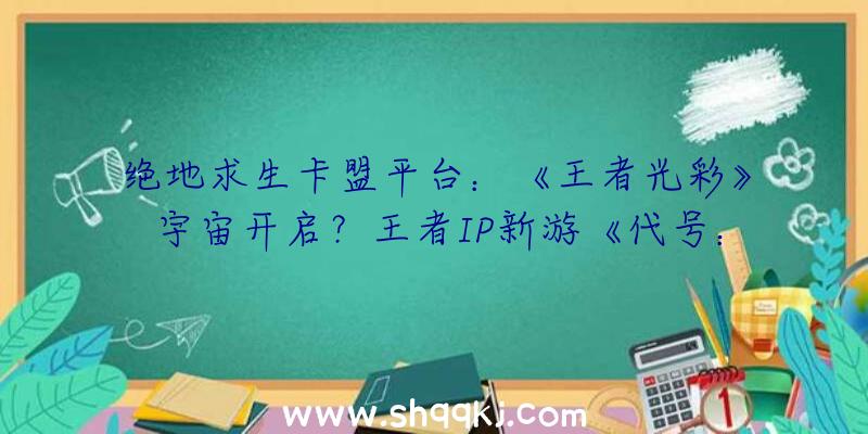 绝地求生卡盟平台：《王者光彩》宇宙开启？王者IP新游《代号：出发》或将宣布