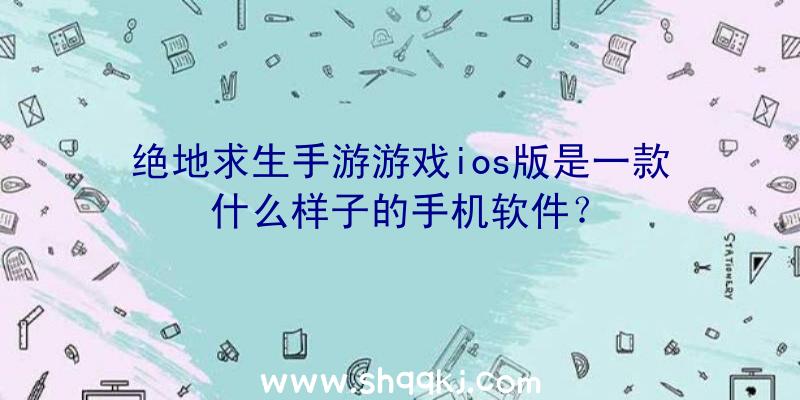 绝地求生手游游戏ios版是一款什么样子的手机软件？