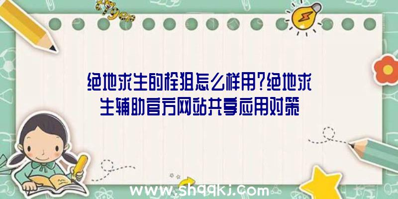 绝地求生的栓狙怎么样用？绝地求生辅助官方网站共享应用对策