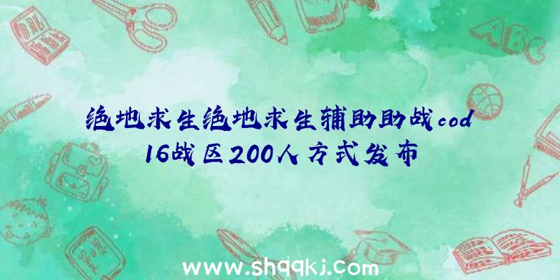 绝地求生绝地求生辅助助战cod16战区200人方式发布