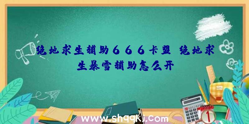 绝地求生辅助666卡盟、绝地求生暴雪辅助怎么开