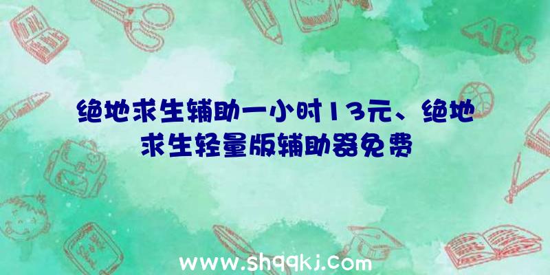 绝地求生辅助一小时13元、绝地求生轻量版辅助器免费