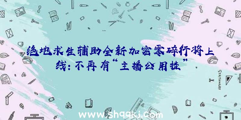 绝地求生辅助全新加密零碎行将上线：不再有“主播公用挂”