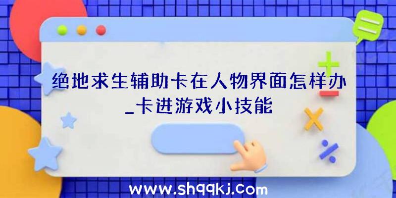 绝地求生辅助卡在人物界面怎样办_卡进游戏小技能