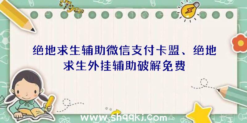 绝地求生辅助微信支付卡盟、绝地求生外挂辅助破解免费