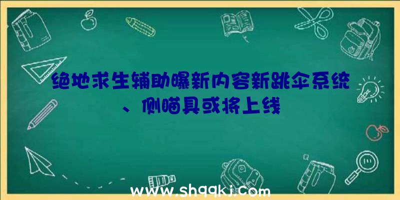 绝地求生辅助曝新内容新跳伞系统、侧瞄具或将上线