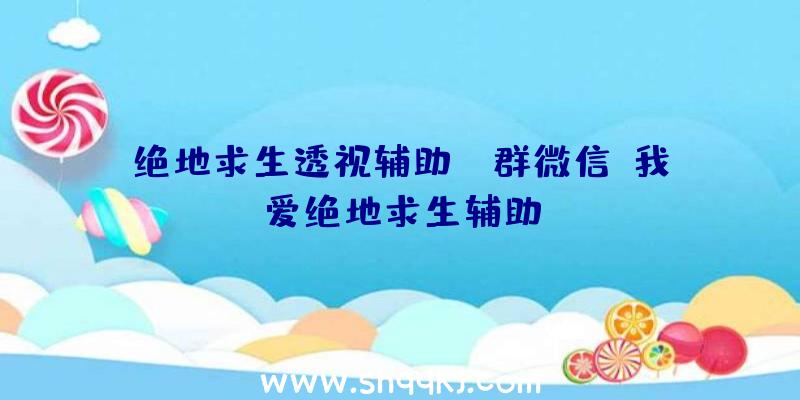 绝地求生透视辅助qq群微信、我爱绝地求生辅助