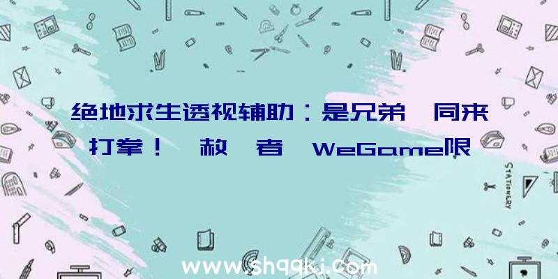 绝地求生透视辅助：是兄弟一同来打拳！《赦宥者》WeGame限时收费运动来袭